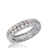 18k Gold Diamond Eternity Wedding Bands, Shared Prong Setting 2.50 ct. DEB178518K