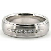 18K Gold 7mm Diamond Wedding Bands Rings 0869