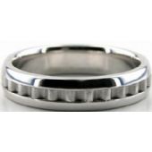 14k White Gold Gold 5mm Handmade Wedding Band Latter Design 032