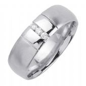 14K Gold Round Brilliant Channel Set 7mm Comfort Fit Diamond Band 0.12ctw 1129