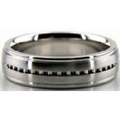 14k White Gold 6mm Handmade Wedding Band Latter Design 028