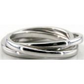 14k White Gold 5.5mm Handmade Wedding Band Rolling Ring Design 012
