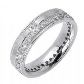 14K Gold Round Brilliant 7mm Comfort Fit Contemporary Diamond Band 1169 (1.32ctw)