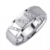 14K Gold Round Brilliant Channel Set 8mm Comfort Fit Diamond Band 1211 (0.18ctw)