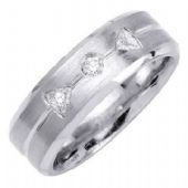 18k Gold Round Brilliant, & Trillion 8mm Comfort Fit Diamond Band 0.28ctw 1224