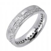 18K Gold Round Brilliant 7mm Comfort Fit Contemporary Diamond Band 1169 (1.32ctw)