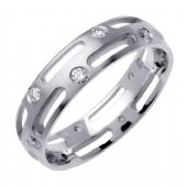 18K Round Brilliant Bezel Set 6mm Comfort Fit Diamond Band 0.48ctw 1184