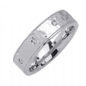 18K Gold 6mm  Comfort Fit Contemporary Diamond Band 0.16ctw 1121