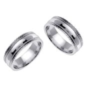 950 Platinum 7mm Handmade His and Hers Wedding Bands Set 181