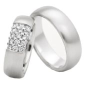 950 Platinum 6.5mm His & Hers 0.45ct Diamond Wedding Band Set 194