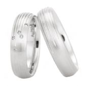 950 Platinum His & Hers 0.25ctw Diamond Wedding Band Set 205