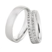 18k Gold His & Hers 0.72ctw Diamond Wedding Band Set 211