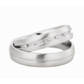 950 Platinum His & Hers 0.065ctw Diamond Wedding Band Set 223