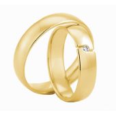 14k Gold His & Hers Two Tone 0.04ctw Diamond Wedding Band Set 224