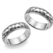 950 Platinum 7mm Handmade His and Hers Wedding Bands Set 225