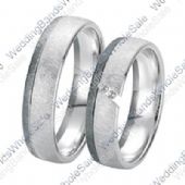 950 Platinum 6mm 0.08ct His and Hers Wedding Rings Set 235