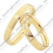 14k Yellow Gold His & Hers 0.075ctw Diamond Wedding Band Set 240