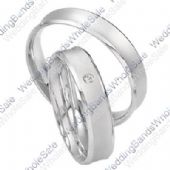 950 Platinum 5mm His & Hers 0.02ctw Diamond Wedding Band Set 247