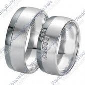 14k White Gold 7mm 0.16ct His & Hers Wedding Rings Set 249