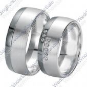 18k White Gold 7mm 0.16ct His & Hers Wedding Rings Set 249