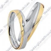 950 Platinum and 18k Yellow Gold His & Hers Two Tone 0.02ctw Diamond Wedding Band Set 250