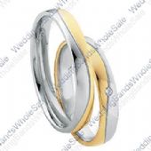 14k Yellow Gold 4mm Flat 0.03ct His & Hers Wedding Rings Set 256