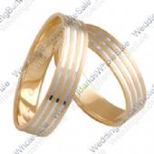 14k White and Yellow Gold Two-Tone 6mm His and Hers Wedding Rings Set 257