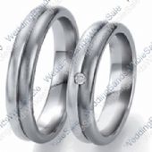 14k White Gold 5mm His & Hers 0.05ctw Diamond Wedding Band Set 258