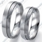 950 Platinum 6mm 0.04ct His and Hers Wedding Rings Set 259