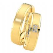 14k Yellow Gold 6mm His & Hers 0.06ctw Diamond Wedding Band Set 264