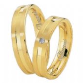 18k Yellow Gold 5mm His & Hers 0.02ctw Diamond Wedding Band Set 265