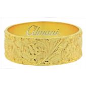 14K Yellow Gold 8mm Antique Wedding Band Comfort Fit AWB100414KY