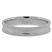 18K White Gold  4mm Antique Wedding Band Comfort Fit AWB101218KW