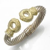 18K Two Tone Queen Royal Almani Design Handmade Bangle