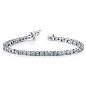 14K White Gold Diamond Round Brilliant Classic Prong Tennis Bracelet (5.30ctw.)