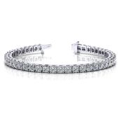 14K White Gold Diamond Round Brilliant Classic Prong Tennis Bracelet (5.98ctw.)