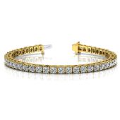 14K Yellow Gold Diamond Round Brilliant Classic Prong Tennis Bracelet (5.98ctw.)