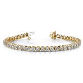 14K Yellow Gold Diamond Round Brilliant Classic Prong Tennis Bracelet (5.52ctw.)