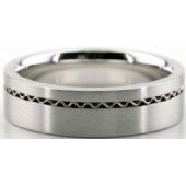 950 Platinum 6mm Handmade Wedding Band Wave Design 025