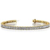 18K Yellow Gold Diamond Princess Cut 4 Prong Tennis Bracelet (8.96ctw.)