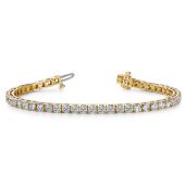 14K Yellow Gold Diamond Round Brilliant 4 Prong Tennis Bracelet (7.68ctw.)