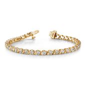 14K Yellow Gold Diamond Round Brilliant Prong Set Tennis Bracelet (7.00ctw.)