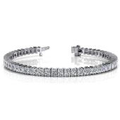 14K White Gold Diamond Princess Cut 4 Prong Set Tennis Bracelet (9.35ctw.)