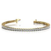 14K Yellow Gold Diamond Round Brilliant 2 Prong Set Tennis Bracelet (5.04ctw.)