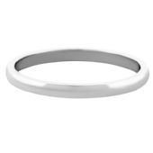 14k White Gold 2mm Dome Wedding Band Medium Weight