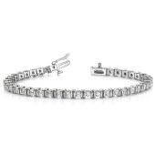 14K White Gold Diamond Round Brilliant Channel Set Tennis Bracelet (3.9ctw.)