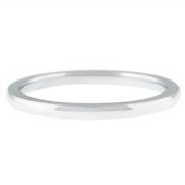 14k White Gold 2mm Comfort Fit Dome Wedding Band Heavy Weight
