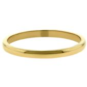 14k Yellow Gold 2mm Dome Wedding Band Medium Weight