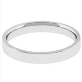 14k White Gold 2mm Flat Wedding Band Medium Weight