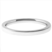 14k White Gold 2mm Flat Comfort Fit Wedding Band Heavy Weight